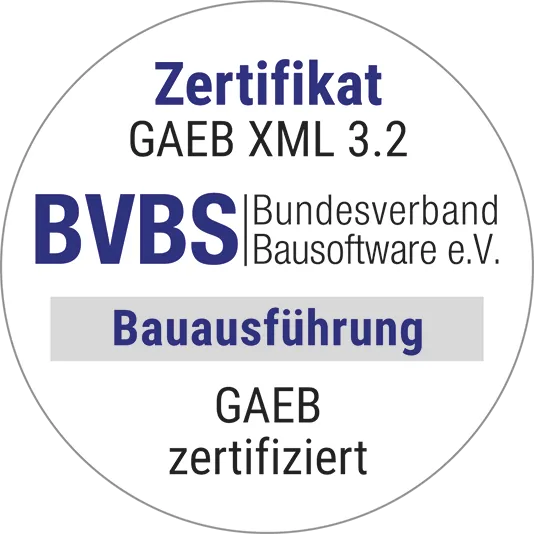 Zertifikat GAEB-DA-XML-3.2 für MWM-Pisa