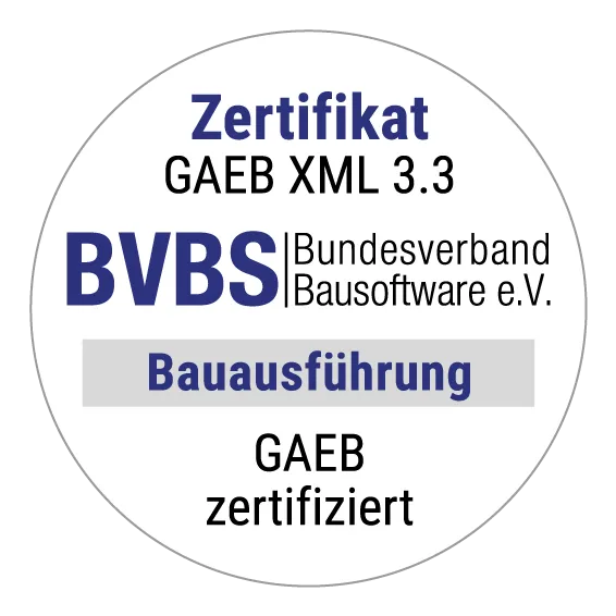 Zertifikat GAEB-DA-XML-3.3 für MWM-Pisa